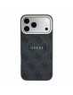 Guess iPhone 18 Pro Max Hülle Case 4G Metal Frame Embossed MagSafe Schwarz