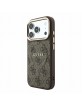 Guess iPhone 18 Pro Max Hülle Case 4G Metal Frame Embossed MagSafe Braun