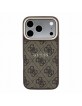 Guess iPhone 18 Pro Max Hülle Case 4G Metal Frame Embossed MagSafe Braun
