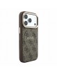 Guess iPhone 18 Pro Max Hülle Case 4G Metal Frame Embossed MagSafe Braun