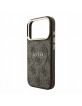 Guess iPhone 18 Pro Max Hülle Case 4G Metal Frame Embossed MagSafe Braun