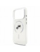 Karl Lagerfeld iPhone 18 Pro Hülle Case K&CH Metal Frame MagSafe Weiß