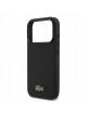 Lacoste iPhone 18 Pro Case Iconic Petit Pique Metal Logo MagSafe Black