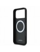 Lacoste iPhone 18 Pro Max Case Iconic Petit Pique Metal Logo MagSafe Black