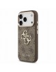 Guess iPhone 18 Pro Hülle Case 4G Metal Frame Armband Braun