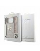 Guess iPhone 18 Pro Max Hülle Case 4G Metal Frame Armband Rosa