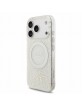 Guess iPhone 18 Pro Hülle Case Flowers Allover MagSafe Armband Weiß