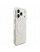 Guess iPhone 18 Pro Hülle Case Flowers Allover MagSafe Armband Weiß