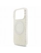 Guess iPhone 18 Pro Hülle Case Flowers Allover MagSafe Armband Weiß