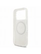 Guess iPhone 18 Pro Hülle Case Flowers Allover MagSafe Armband Weiß