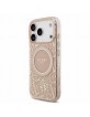 Guess iPhone 18 Pro Hülle Case Flowers Allover MagSafe Armband Rosa