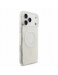 Guess iPhone 18 Pro Max Hülle Case Flowers Allover MagSafe Armband Weiß