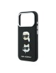 Karl Lagerfeld iPhone 18 Pro / 17 Pro Hülle Case Saffiano K & CH Heads Schwarz