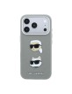 Karl Lagerfeld iPhone 18 Pro Max / 17 Pro Max Hülle Case Saffiano K & CH Heads Grau