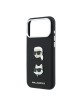 Karl Lagerfeld iPhone 18 Pro Max / 17 Pro Max Hülle Case Saffiano K & CH Heads Schwarz