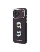 Karl Lagerfeld iPhone 18 Pro Max / 17 Pro Max Hülle Case Saffiano K & CH Heads Burgundy