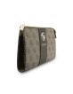 Guess Clutch Bag 4G Stripe Metal Logo Brown