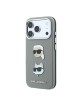 Karl Lagerfeld iPhone 18 Pro / 17 Pro Hülle Case Saffiano K & CH Heads Grau