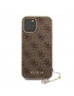 Guess iPhone 12 / 12 Pro Case Cover Charms 4G Brown