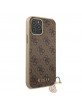 Guess iPhone 12 / 12 Pro Case Cover Charms 4G Brown