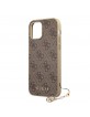 Guess iPhone 12 / 12 Pro Case Cover Charms 4G Brown