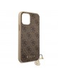 Guess iPhone 12 / 12 Pro Case Cover Charms 4G Brown