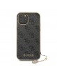 Guess iPhone 12 / 12 Pro Case Cover Charms 4G Gray