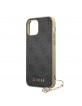 Guess iPhone 12 / 12 Pro Hülle Case Cover Charms 4G Grau