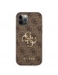 Guess iPhone 12 / 12 Pro Hülle Case Cover Big 4G Metal Logo Braun