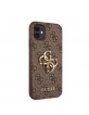 Guess iPhone 11 Case Cover Big 4G Metal Logo Brown