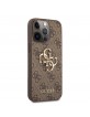 Guess iPhone 13 Pro Case Cover Big 4G Metal Logo Brown