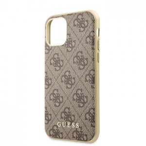 Guess iPhone 11 Hülle Case Cover 4G Collection Braun