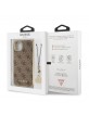 Guess iPhone 13 Hülle Case Charms 4G + Anhänger Braun