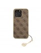 Guess iPhone 13 Pro Case Charms 4G + Pendant Brown