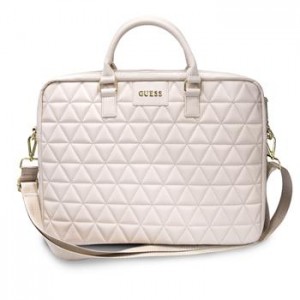 GUESS Tasche Notebook / Laptop 15 Zoll Quilted Rosa