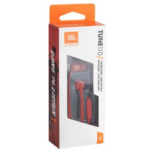 JBL Pure Bass T110 In-Ear Headset Microphone 3.5mm Silicone Red