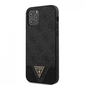 GUESS iPhone 12 / 12 Pro Hülle Case 4G Triangle Grau