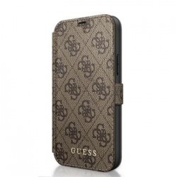 Guess iPhone 12 / 12 Pro Tasche Hülle 4G Book Case Braun