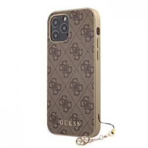 Guess iPhone 12 / 12 Pro Hülle Case Cover Charms 4G Braun