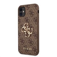 Guess iPhone 11 Hülle Case Cover Big 4G Metal Logo Braun