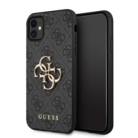 Guess iPhone 11 Hülle Case Cover Big 4G Metal Logo Grau