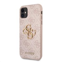 Guess iPhone 11 Hülle Case Cover Big 4G Metal Logo Rosa