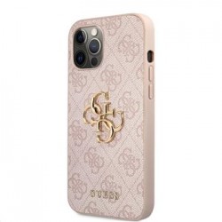 Guess iPhone 12 Pro Max Hülle 4G Big Metal Logo Case Cover Rosa