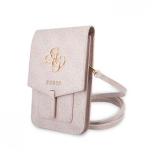 Guess 4G Metal Logo Tasche Phone Bag Telefon Rosa Pink