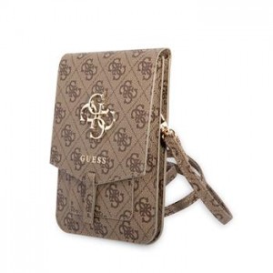 Guess 4G Metal Logo Tasche Phone Bag Telefon Braun