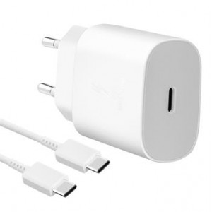 Original Samsung power supply 25W + cable USB-C white EP-TA800EWE