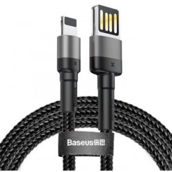 Baseus USB Lightning 2m 1.5A Cafule Kabel doppelseitig Grau Schwarz CALKLF-HG