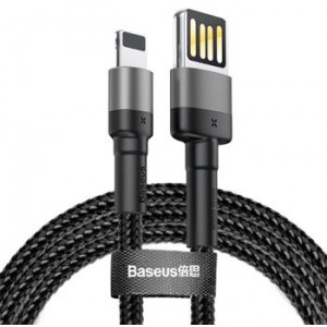 Baseus USB Lightning 2m 1.5A Cafule Kabel doppelseitig Grau Schwarz CALKLF-HG