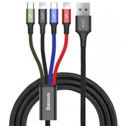 Baseus Fast 4in1 Cable 2x Lightning, USB-C Micro USB 3.5A 1.2m Black CA1T4-A01