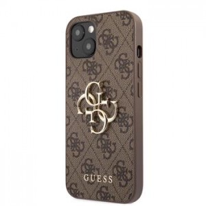 Guess iPhone 13 Case Cover Big 4G Metal Logo Brown